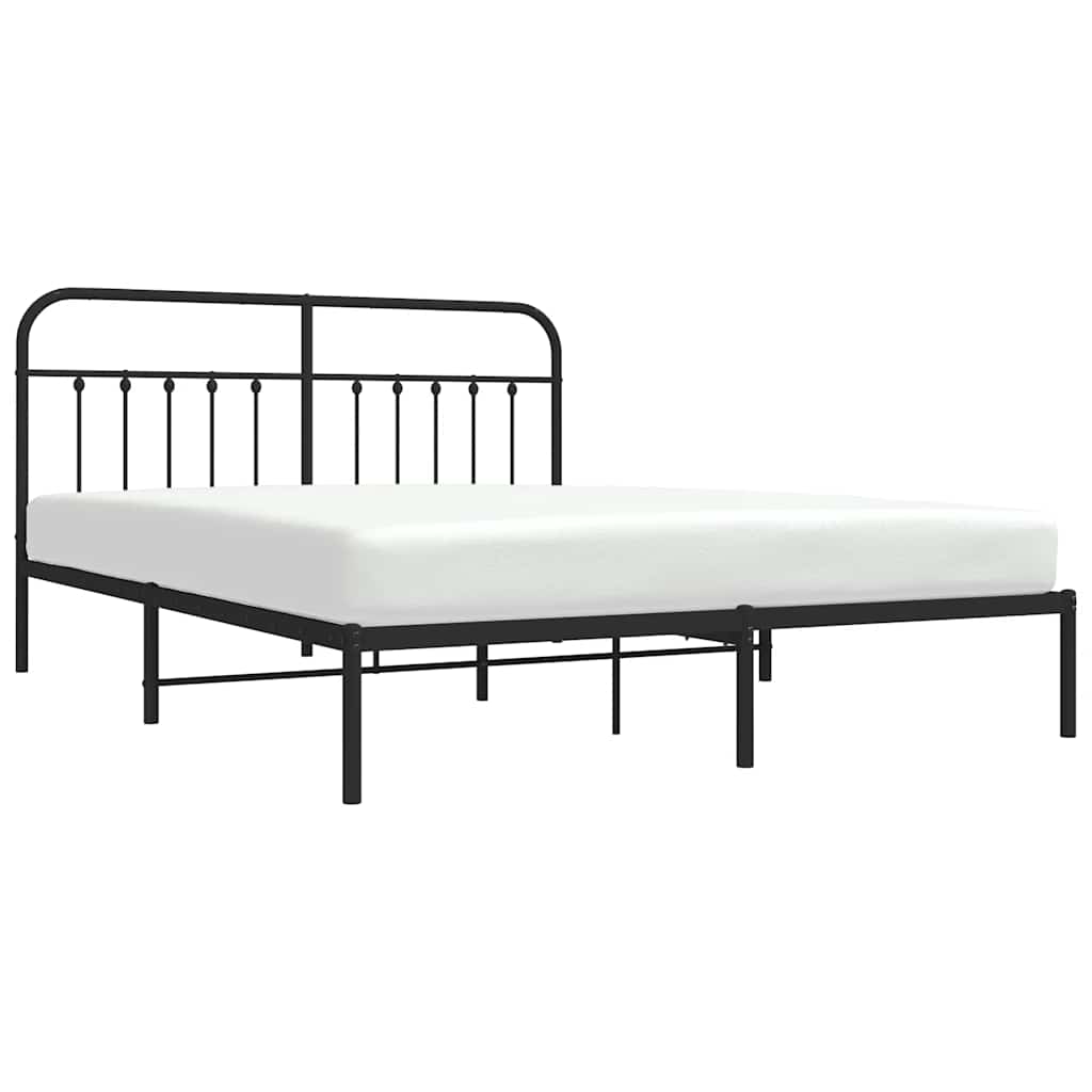 vidaXL Bed Frame | Black | Steel | Double | Durable | Bed Frame | Rectangular