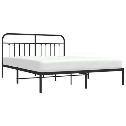 vidaXL Bed Frame | Black | Steel | Double | Durable | Bed Frame | Rectangular