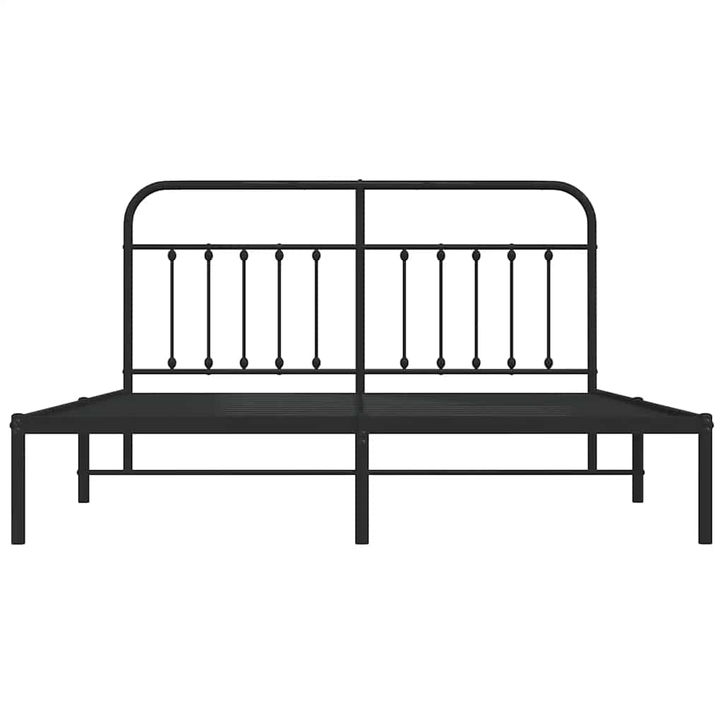 vidaXL Bed Frame | Black | Steel | Double | Durable | Bed Frame | Rectangular