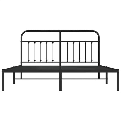 vidaXL Bed Frame | Black | Steel | Double | Durable | Bed Frame | Rectangular