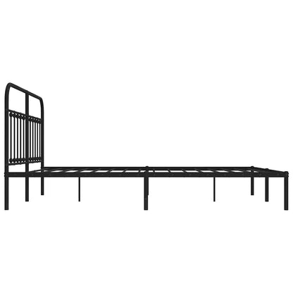 vidaXL Bed Frame | Black | Steel | Double | Durable | Bed Frame | Rectangular