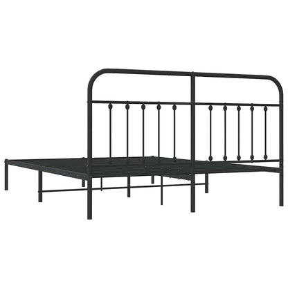 vidaXL Bed Frame | Black | Steel | Double | Durable | Bed Frame | Rectangular