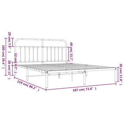 vidaXL Bed Frame | Black | Steel | Double | Durable | Bed Frame | Rectangular