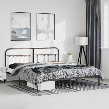 vidaXL Bed Frame | Black | Steel | Double | Durable | Bed Frame | Rectangular