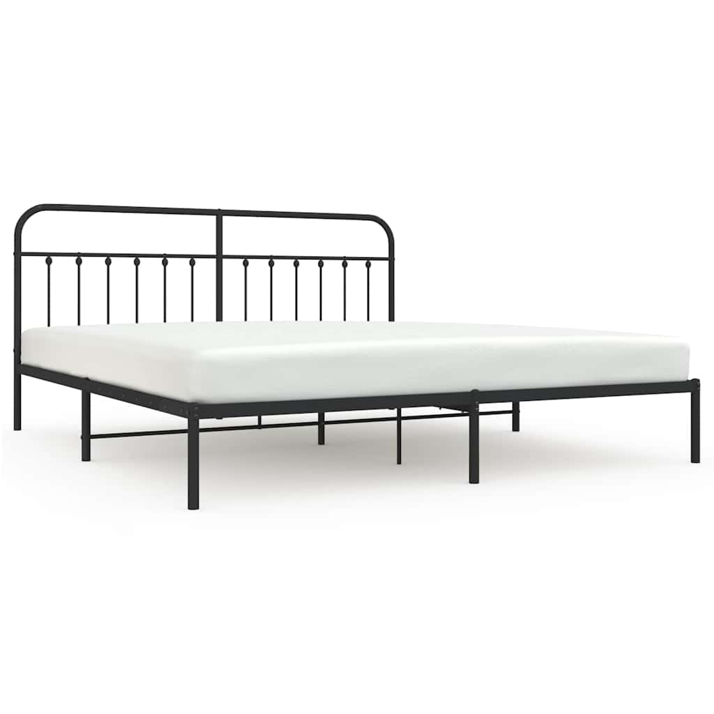 vidaXL Bed Frame | Black | Steel | 193x203 cm | Bed Frame | Rectangular