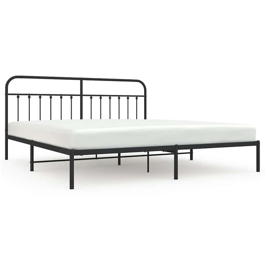vidaXL Bed Frame | Black | Steel | 193x203 cm | Bed Frame | Rectangular