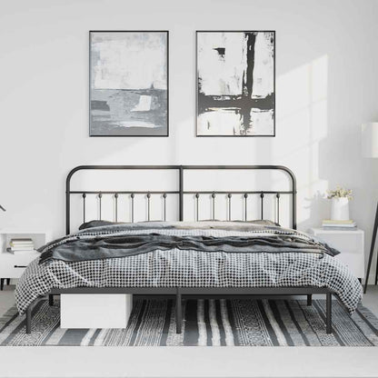 vidaXL Bed Frame | Black | Steel | 193x203 cm | Bed Frame | Rectangular