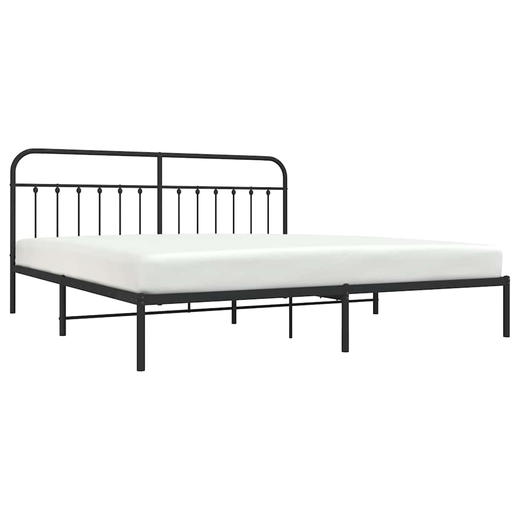 vidaXL Bed Frame | Black | Steel | 193x203 cm | Bed Frame | Rectangular