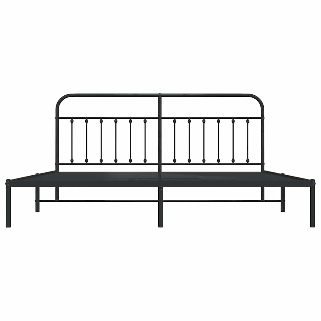 vidaXL Bed Frame | Black | Steel | 193x203 cm | Bed Frame | Rectangular