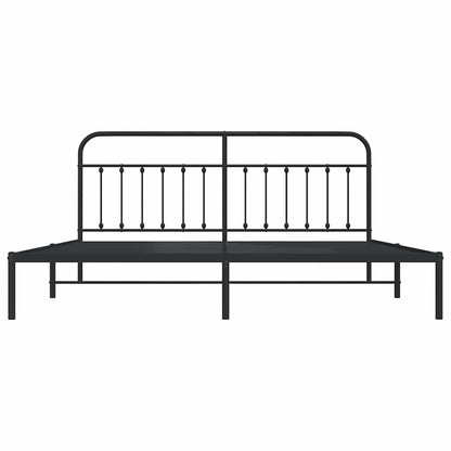 vidaXL Bed Frame | Black | Steel | 193x203 cm | Bed Frame | Rectangular