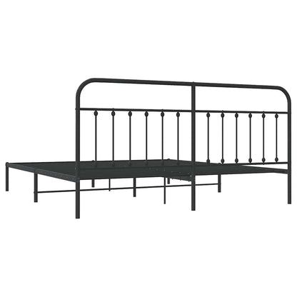 vidaXL Bed Frame | Black | Steel | 193x203 cm | Bed Frame | Rectangular