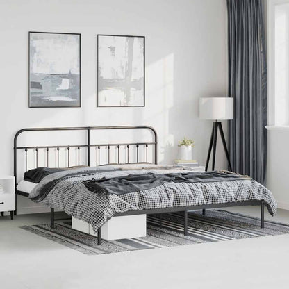 vidaXL Bed Frame | Black | Steel | 193x203 cm | Bed Frame | Rectangular