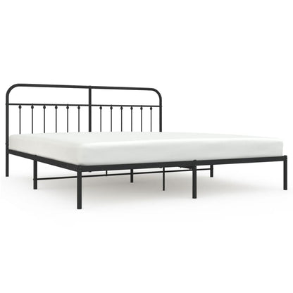 vidaXL Bed Frame | Black | Powder-Coated Steel | Double | Industrial | Bed Frame