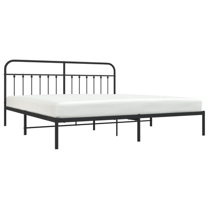 vidaXL Bed Frame | Black | Powder-Coated Steel | Double | Industrial | Bed Frame