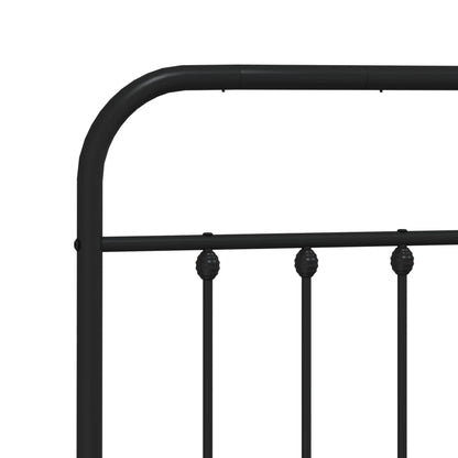 vidaXL Bed Frame | Black | Powder-Coated Steel | Double | Industrial | Bed Frame