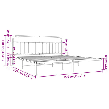 vidaXL Bed Frame | Black | Powder-Coated Steel | Double | Industrial | Bed Frame
