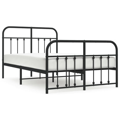 vidaXL Bed Frame | Black | Powder-Coated Steel | Small Double | Bed Frame