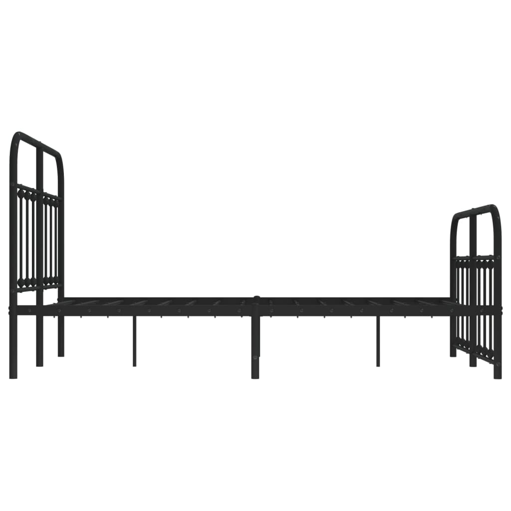 vidaXL Bed Frame | Black | Powder-Coated Steel | Small Double | Bed Frame