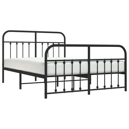 vidaXL Bed Frame | Black | Bed Frame | Metal Bed Frame | Double Bed | Black Bed
