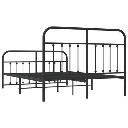 vidaXL Bed Frame | Black | Bed Frame | Metal Bed Frame | Double Bed | Black Bed