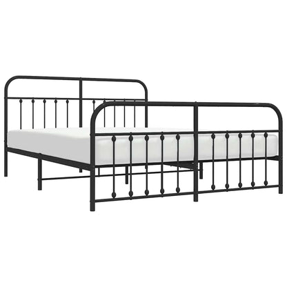vidaXL Bed Frame | Black | Powder-Coated Steel | 183x213 cm | Bed Frame