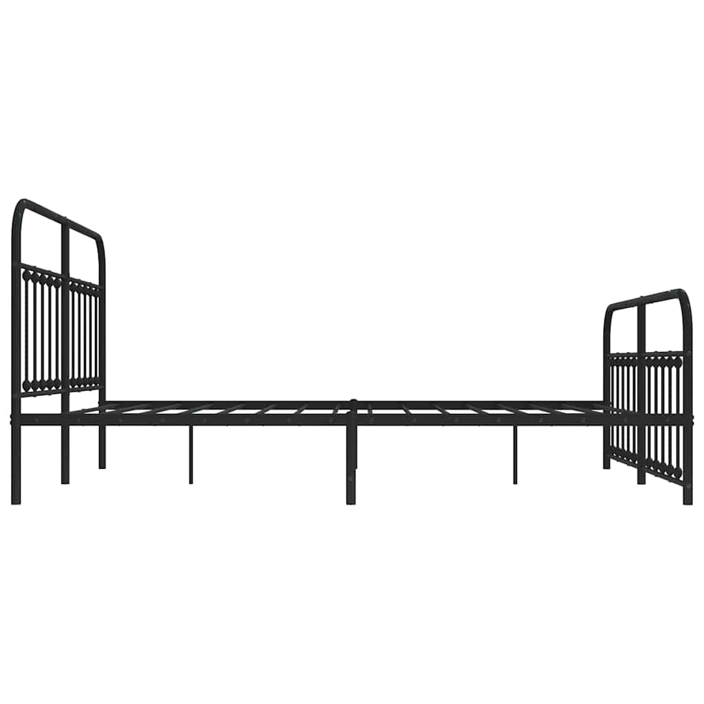 vidaXL Bed Frame | Black | Powder-Coated Steel | 183x213 cm | Bed Frame