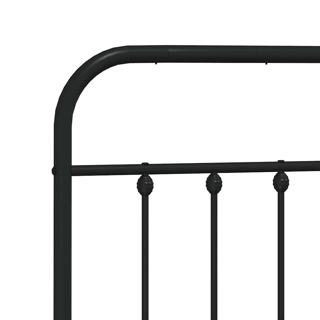 vidaXL Bed Frame | Black | Powder-Coated Steel | 183x213 cm | Bed Frame