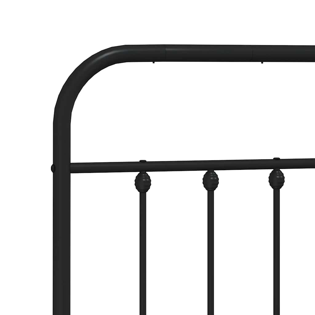 vidaXL Metal Bed Frame without Mattress with Footboard Black 200x200cm