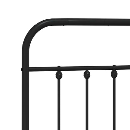 vidaXL Metal Bed Frame without Mattress with Footboard Black 200x200cm