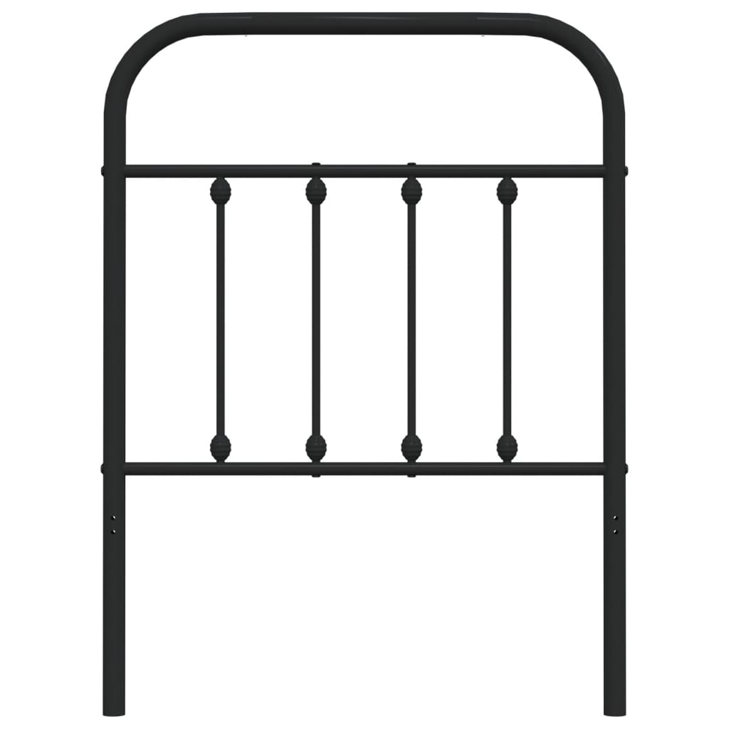 vidaXL Metal Replace Headboard Black 75 cm
