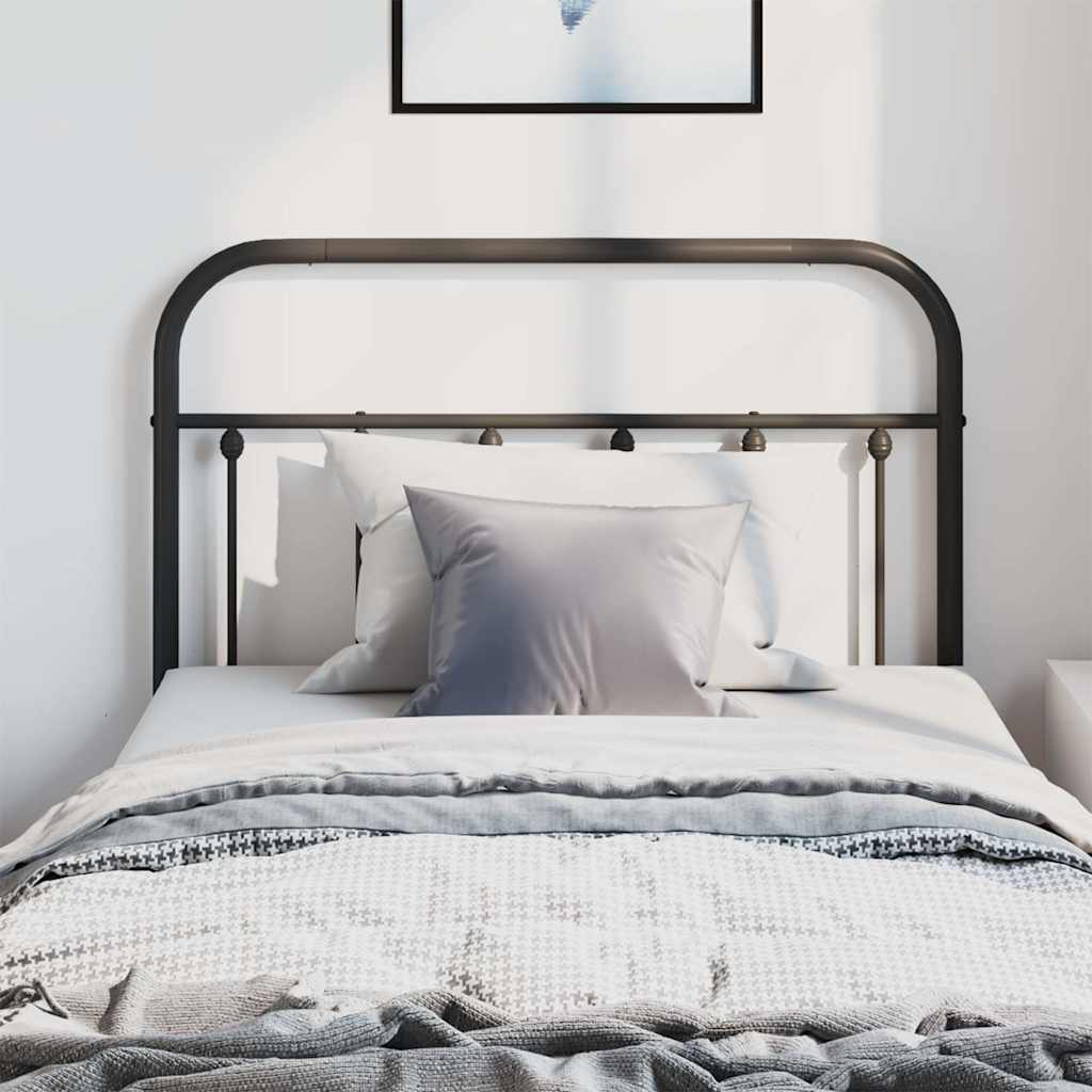 vidaXL Metal Replace Headboard Black 100 cm
