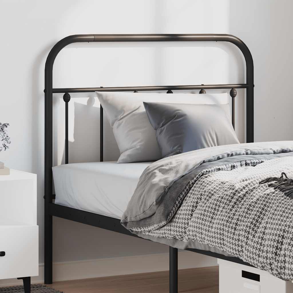 vidaXL Metal Replace Headboard Black 100 cm