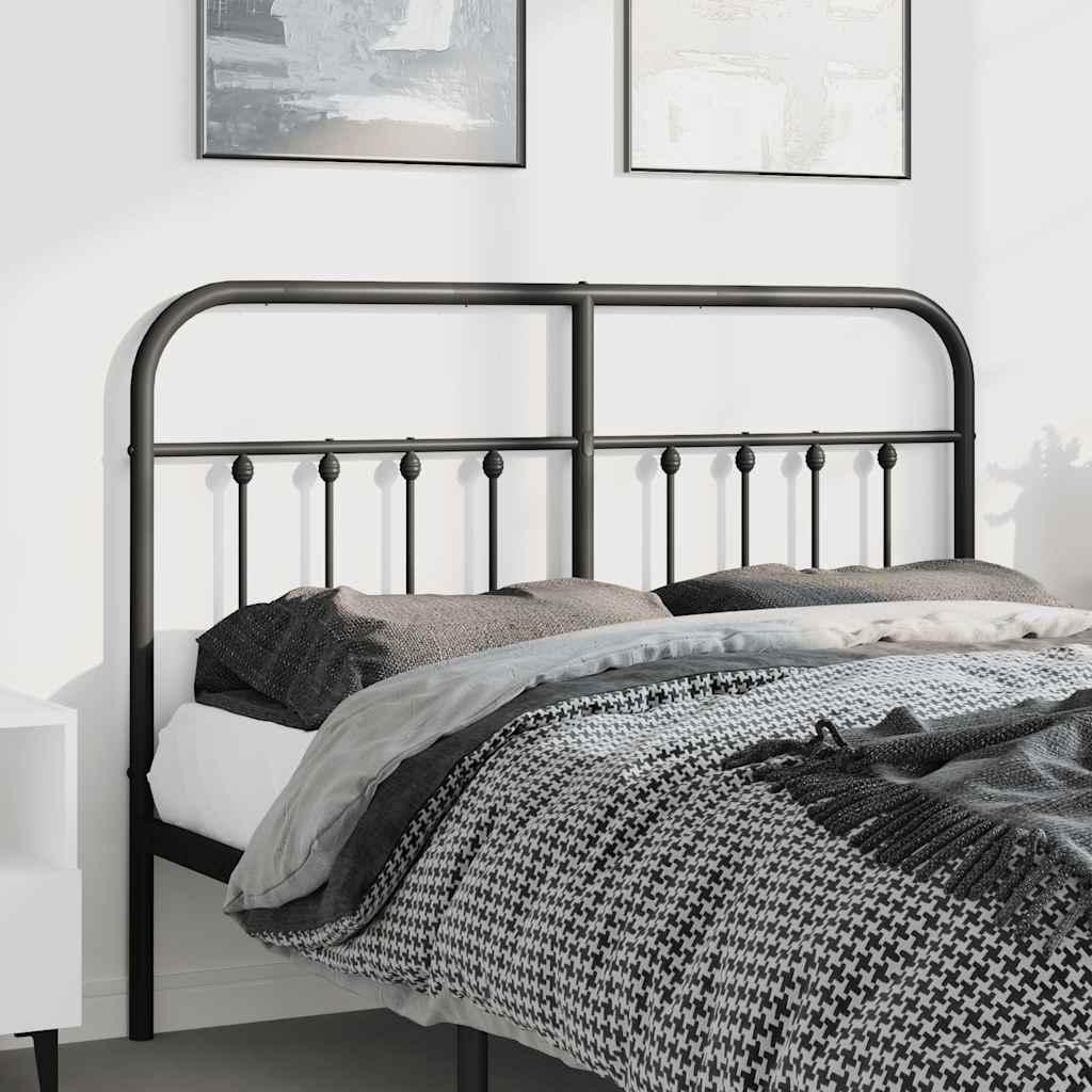 vidaXL Metal Replace Headboard Black 135 cm