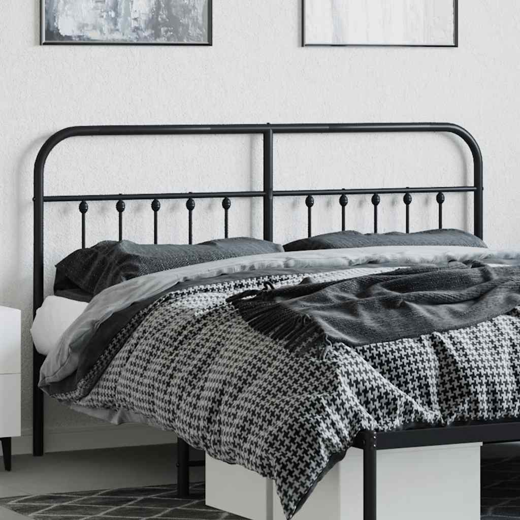 vidaXL Metal Replace Headboard Black 160 cm