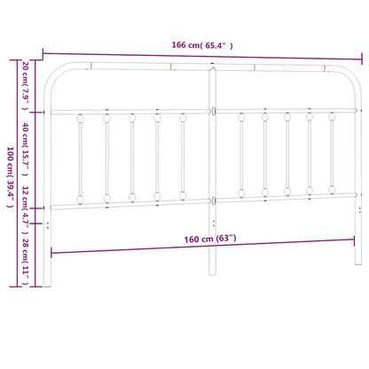 vidaXL Metal Replace Headboard Black 160 cm