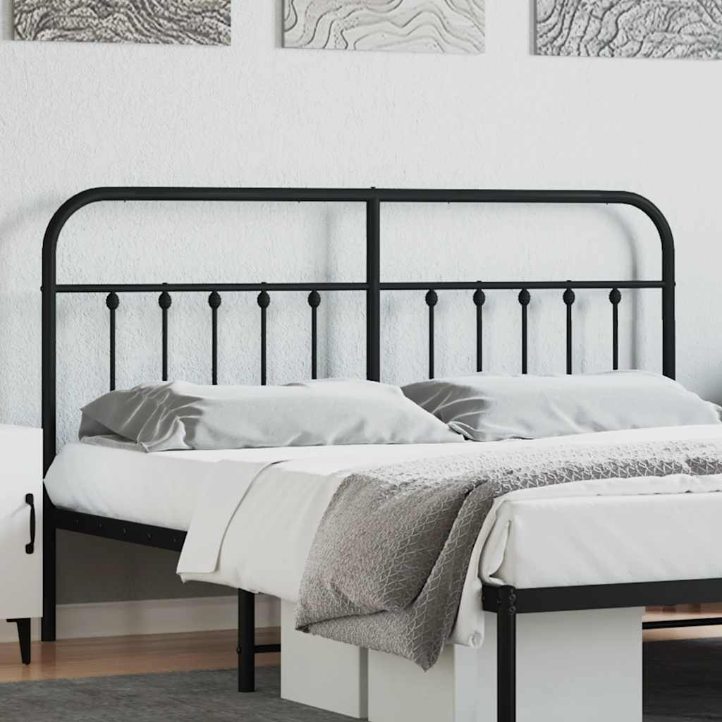 vidaXL Metal Replace Headboard Black 160 cm