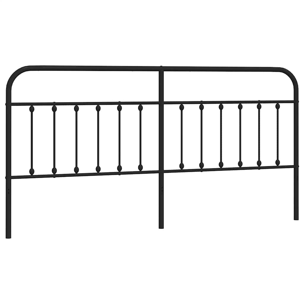 vidaXL Headboard | Black | Powder-Coated Steel | Suitable for double beds