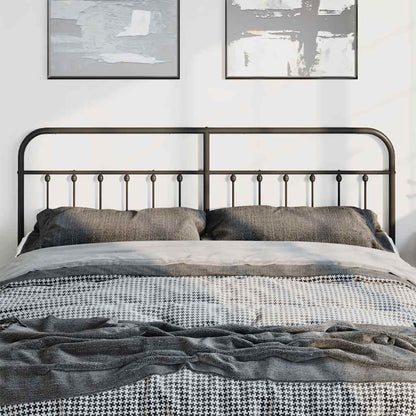 vidaXL Headboard | Black | Powder-Coated Steel | Suitable for double beds