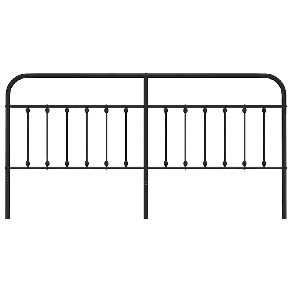 vidaXL Headboard | Black | Powder-Coated Steel | Suitable for double beds