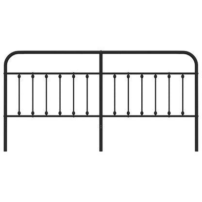 vidaXL Headboard | Black | Powder-Coated Steel | Suitable for double beds