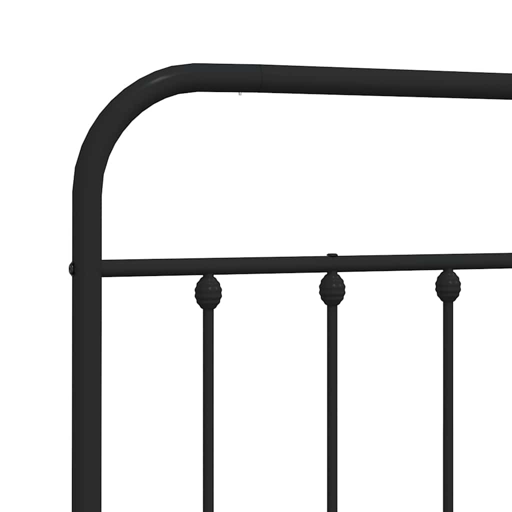 vidaXL Headboard | Black | Powder-Coated Steel | Suitable for double beds
