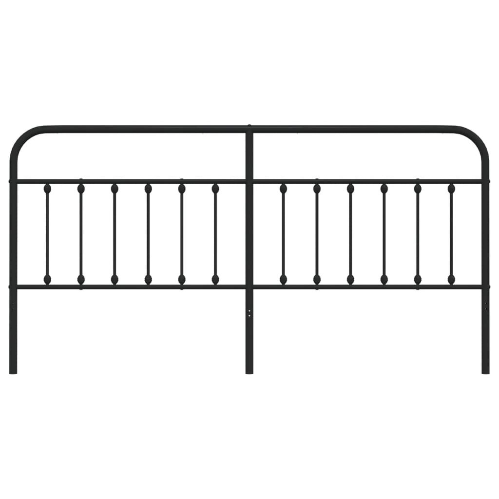 vidaXL Headboard | Black | Powder-Coated Steel | Single | Stylish Look