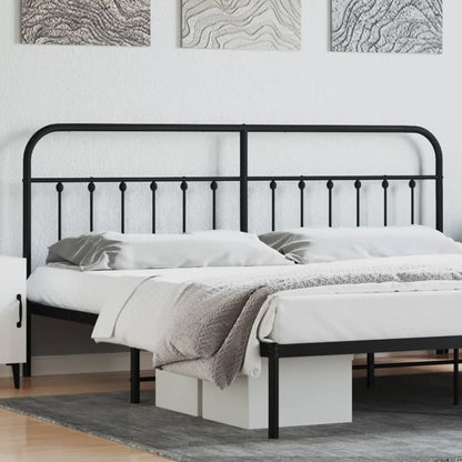 vidaXL Headboard | Black | Powder-Coated Steel | Single | Stylish Look