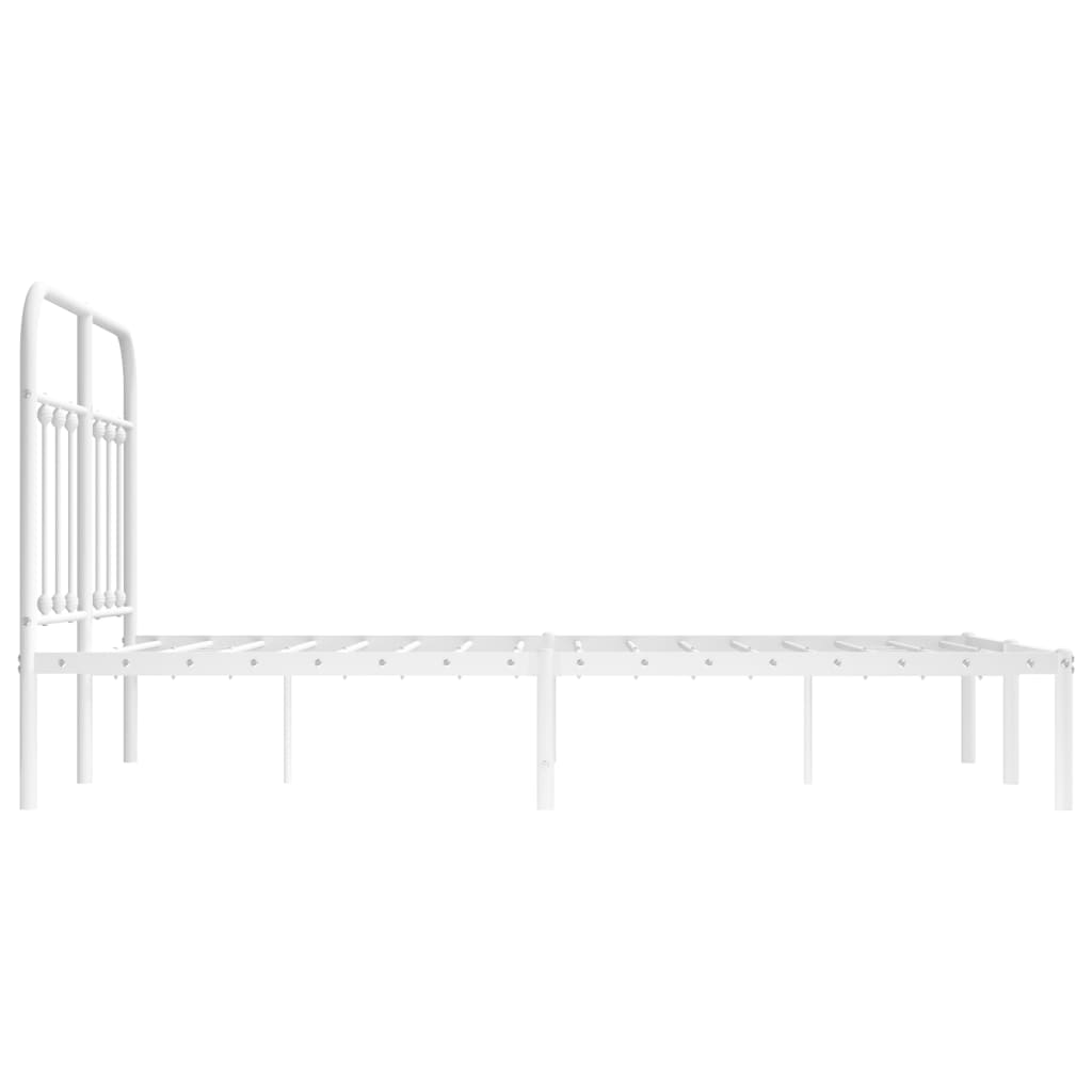 vidaXL Bed Frame | White | Powder-Coated Steel | Small Double | Bed Frame