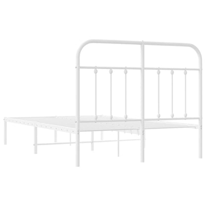 vidaXL Bed Frame | White | Powder-Coated Steel | Small Double | Bed Frame