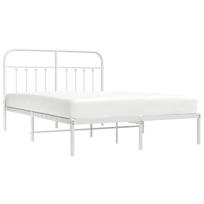 vidaXL Bed Frame | White | Steel | Double | Bed Frame | Rectangular | Durable