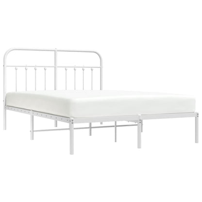 vidaXL Bed Frame | White | Steel | Double Size | Bed Frame | Rectangular