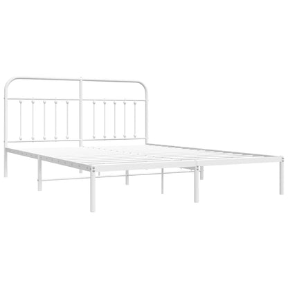 vidaXL Bed Frame | White | Powder-Coated Steel | 180x200 cm | | Rectangular