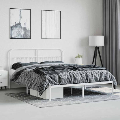 vidaXL Bed Frame | White | Powder-Coated Steel | 180x200 cm | | Rectangular