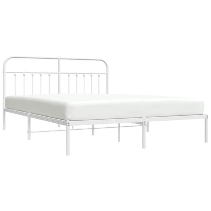 vidaXL Bed Frame | White | Powder-Coated Steel | 180x200 cm | | Rectangular